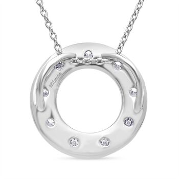 LUXURIANT SI-GH Labor Diamant Anh&auml;nger mit 50cm Kette, 925 Silber rhodiniert - 0,33 ct.
