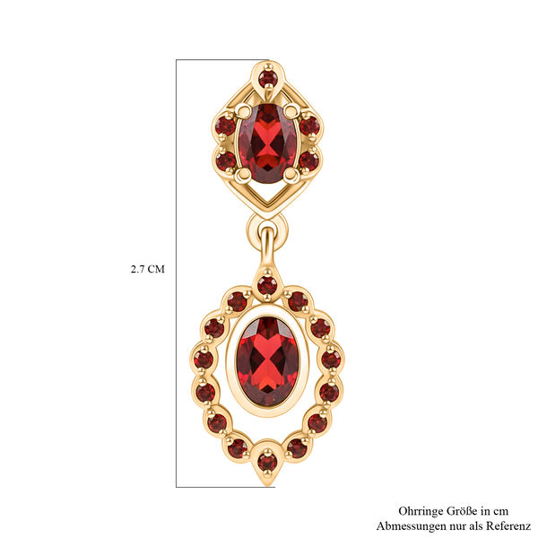 EVER TRUE Mosambik Granat Ohrringe Nickelfreies Messing ca. 2,57 ct. image number 5