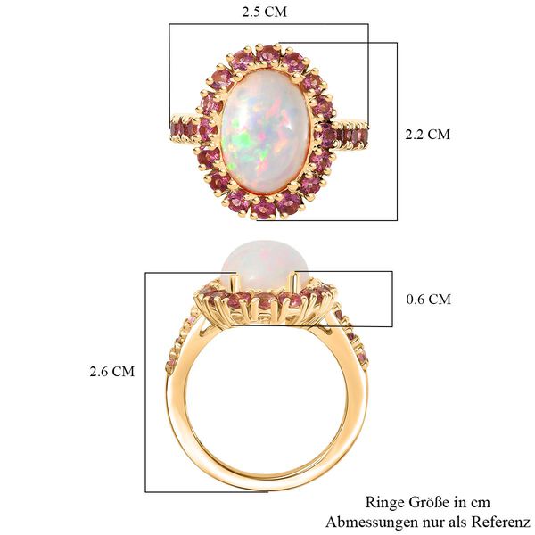 D'Joy AAA nat&uuml;rlicher, &auml;thiopischer Welo Opal und Rosa Turmalin Ring - 5,54 ct. image number 6
