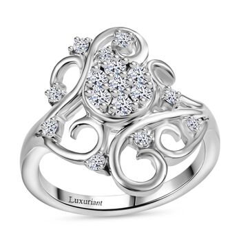 LUXURIANT DIAMOND - Lab Grown Diamant SI-GH SGL zertifiziert Ring 925 Silber rhodiniert (Gr&ouml;&szlig;e 17.00) ca. 0.50 ct