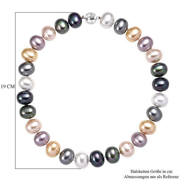 Mehrfarbige Muschelperlen (19 mm) Halskette ca. 50 cm 316L Edelstahl image number 6