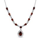 Kirsch Citrin Collier, ca. 45 cm, 925 Silber Platiniert, ca. 5.81 ct