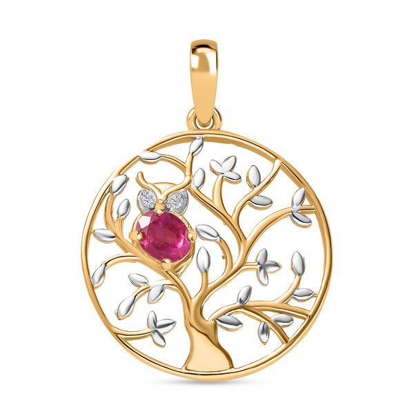 Afrikanischer Rubin und Zirkon-Anh&auml;nger - 0,59 ct.