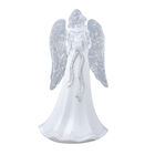 Schutzengel mit Buch und warmer LED Beleuchtung, 3xAA Batterie (nicht inkl.) Gr&ouml;&szlig;e 16x18x39 cm, Wei&szlig;