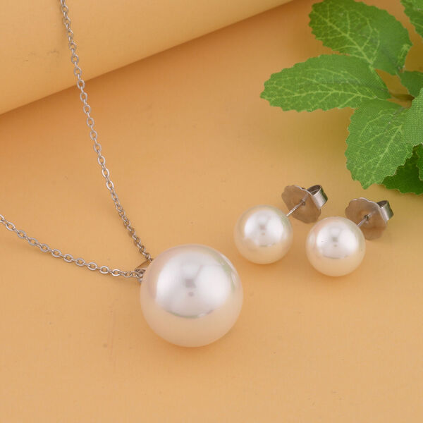 K&ouml;nigin der Edelsteine- Wei&szlig;es Muschelperlen-Schmuckset image number 2