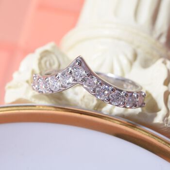 Moissanit Ring 925 Silber rhodiniert (Gr&ouml;&szlig;e 16.00) ca. 0,68 ct