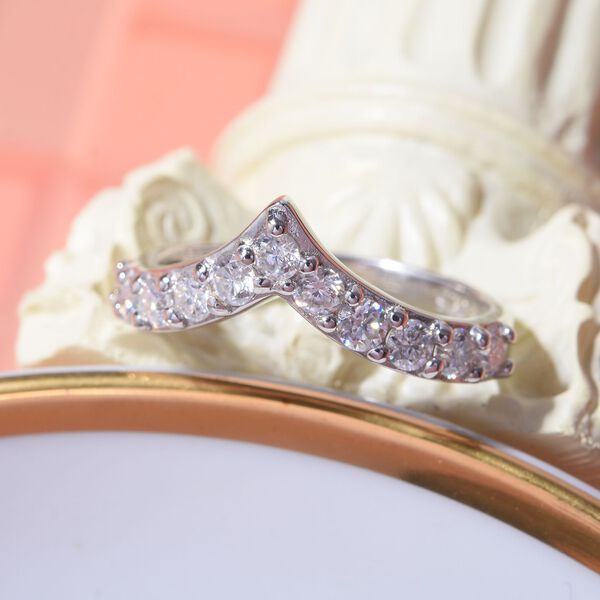 Moissanit Ring 925 Silber rhodiniert (Gr&ouml;&szlig;e 16.00) ca. 0,68 ct image number 1