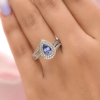 AA Tansanit und Zirkon Ring - 1,73 ct.