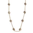 Grauer Mondstein Halskette 45 cm 925 Silber vergoldet ca. 20,07 ct