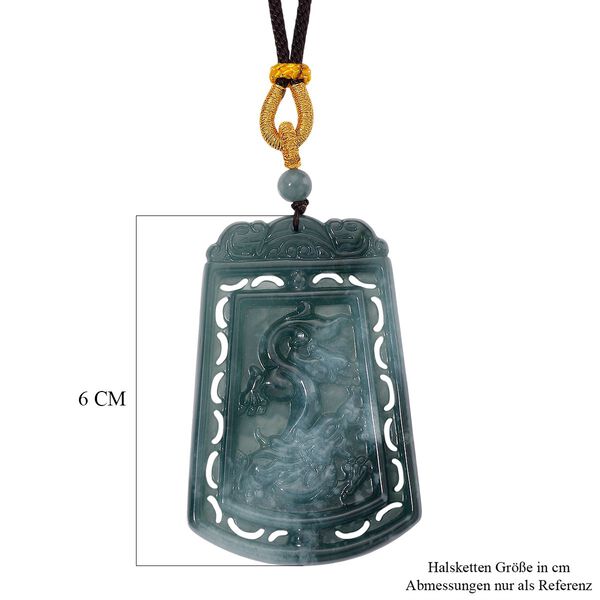 EXTREM SELTEN - Nat&uuml;rlicher Olmek Jadeit Geschnitzter Drache und Ph&ouml;nix Kette Flexibles cm ca. 130.00 ct image number 5