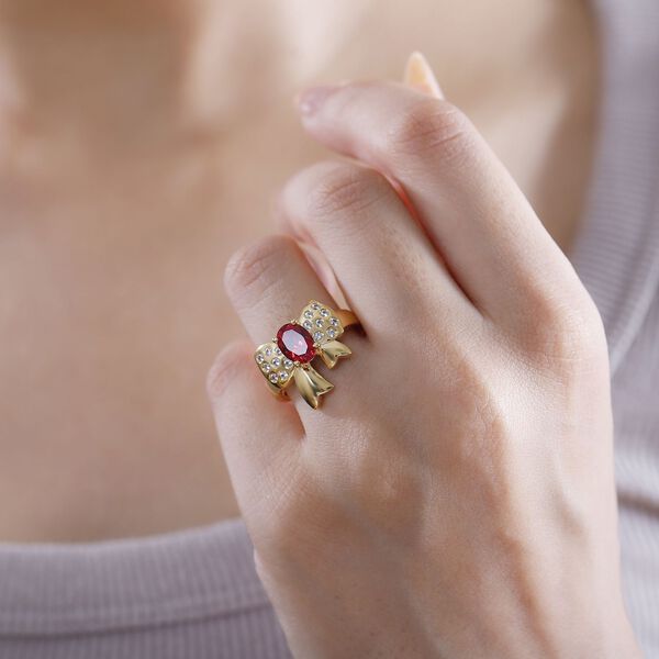Labor Padparadscha-Saphir und Zirkon Ring - 5,82 ct. image number 2