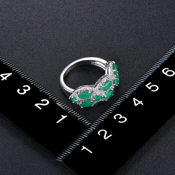 AAA Kagem sambischer Smaragd und Zirkon-Ring - 1,93 ct.