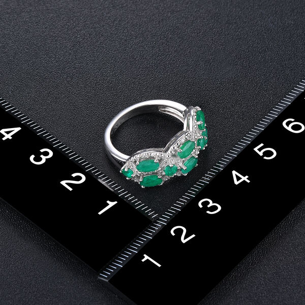 AAA Kagem sambischer Smaragd und Zirkon-Ring - 1,93 ct. image number 2