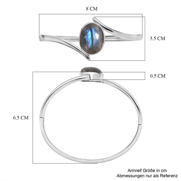 Labradorit Armreif ca. 19 cm Edelstahl ca. 17.34 ct image number 7