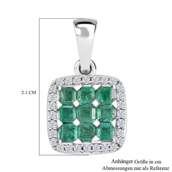 AAA Smaragd und Zirkon Anhänger - 1,07 ct. image number 6