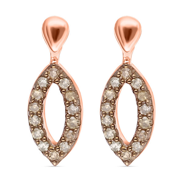 Nat&uuml;rliche Champagner-Diamant-Ohrringe - 0,15 ct.