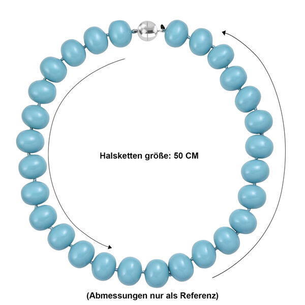 Sleeping Beauty t&uuml;rkisfarbene Muschelkernperle 50cm Halskette image number 6