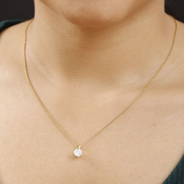 100 Facetten Moissanit Anhänger 925 Silber Gelbgold Vermeil ca. 1.01 ct image number 2