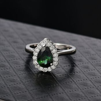 RHAPSODY AAAA Pirineu Lagoon Turmalin und Diamant Ring in 950 Platin - 1,50 ct.
