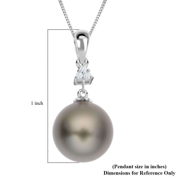 12-13mm Tahiti Perle und Moissanit Anh&auml;nger mit Kette image number 5