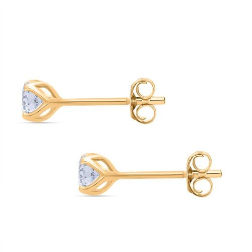 LUXURIANT DIAMOND - Lab Grown Diamant VS-EF SGL zertifiziert Ohrringe 925 Silber Gelbgold Vermeil ca. 0,50 ct. image number 3
