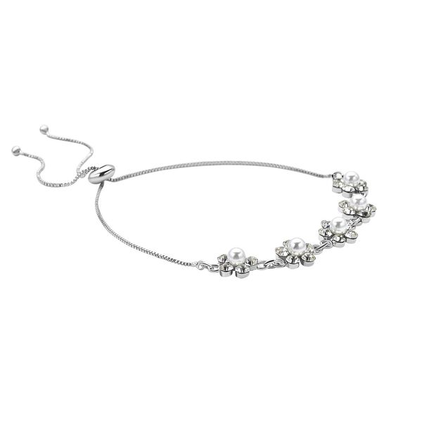 Simuliertes, weißes Perlen und Zirkonia-Armband - 1,50 ct. image number 3