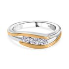 Moissanit Ring 925 Silber, bicolor, (Größe 20.00) ca. 0.36 ct