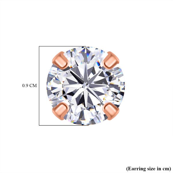 AAAA Zirkonia Ohrringe Set in rosévergoldetem Silber image number 4