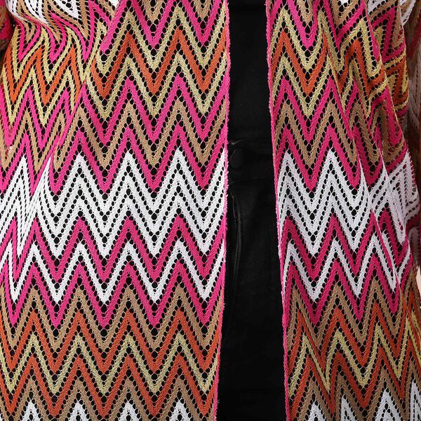 Geh&auml;kelter Kimono, Meshgewebe, Rot image number 4