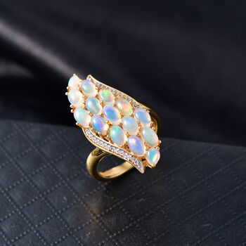 D'Joy AA nat&uuml;rlicher, &auml;thiopischer Welo Opal und Zirkon Ring - 2,34 ct.