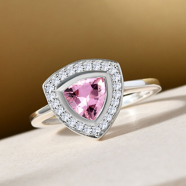 LUSTRO STELLA - rosa und wei&szlig;er Zirkonia-Ring, 925 Silber  ca. 1,50 ct image number 2