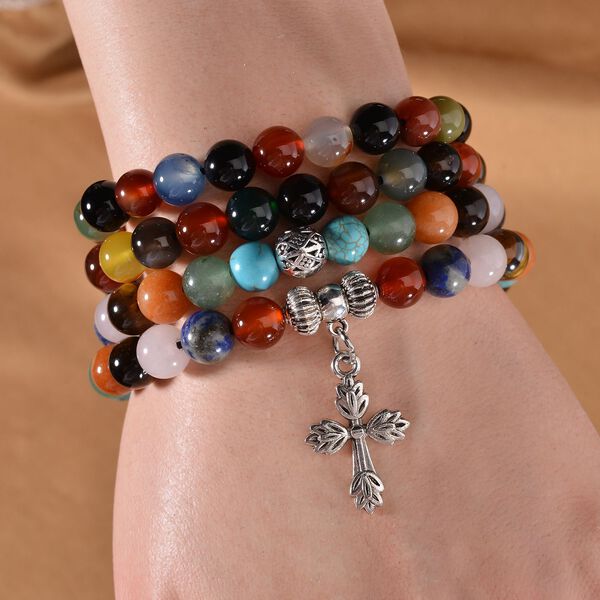 Mehrfarbig Edelsteine Schmuckset Reiner Edelstahl Schwarz oxidiert und Legierung Schwarz oxidiert ca. 540.00 ct image number 5