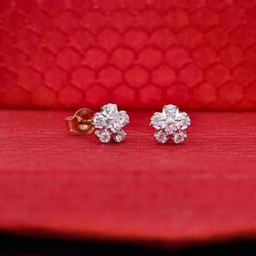 LUXURIANT DIAMOND- SI Labor Diamant Ohrringe, 925 Silber Gelbgold Vermeil - 0,50 ct. image number 1