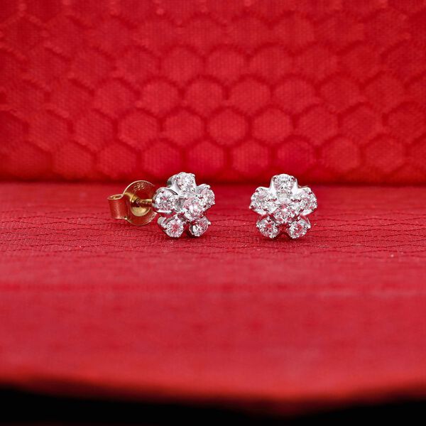 LUXURIANT SI Labor Diamant Ohrringe, 925 Silber Gelbgold Vermeil - 0,50 ct. image number 1