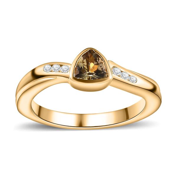 AA nat&uuml;rlicher, goldener Tansanit und Zirkon-Ring - 0,53 ct. image number 4