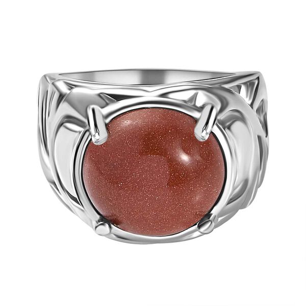 Gold Sandstein Ring Messing (Gr&ouml;&szlig;e 17.00) ca. 7,00 ct