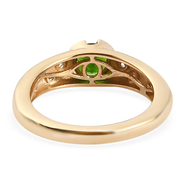 Nat&uuml;rlicher Chromdiopsid und Zirkon Ring 925 Silber vergoldet  ca. 0,68 ct image number 6