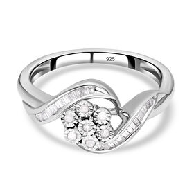 Weißer Diamant-Bypass-Ring - 0,33 ct.