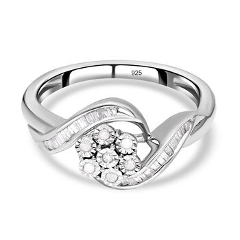 Wei&szlig;er Diamant-Bypass-Ring - 0,33 ct.