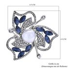Simulierter Perle, blauer und weißer, floraler Kristall-Schalring image number 4