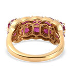 Afrikanischer Rubin und weißer Zirkon-Ring, (Fissure gefüllt), 925 Silber vergoldet image number 5
