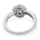 AA Tansanit Ring 925 Silber Platin-Überzug image number 4
