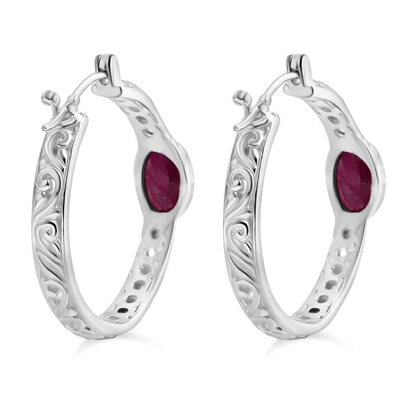 Royal Bali - Afrikanischer Rubin (Fissure gef&uuml;llt) Ohrringe 925 Silber ca. 2.42 ct image number 4