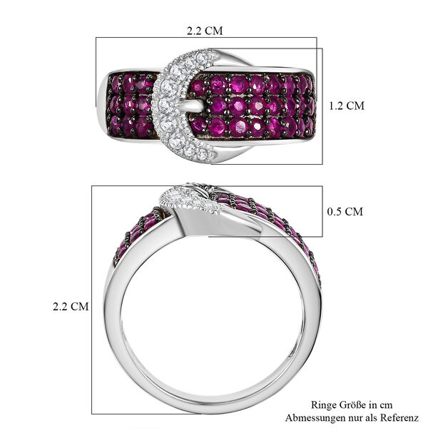 Montepuez-Rubin Ring 925 Silber rhodiniert (Größe 17.00) ca. 1,26 ct image number 6