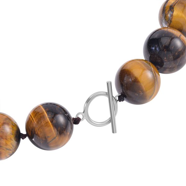 19-21 mm gelbe Tigerauge-Halskette, 50 cm - 1250 ct. image number 4