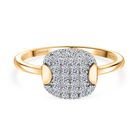 LUXURIANT DIAMOND - Lab Grown Diamant SI-GH SGL zertifiziert Ring 925 Silber 750 Gelbgold Vermeil (Größe 18.00) ca. 0.50 ct