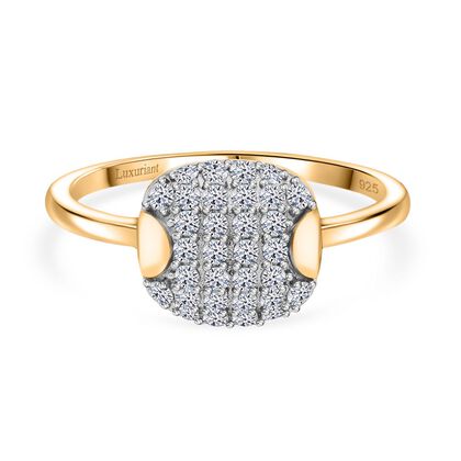 LUXURIANT DIAMOND - Lab Grown Diamant SI-GH SGL zertifiziert Ring 925 Silber 750 Gelbgold Vermeil (Gr&ouml;&szlig;e 18.00) ca. 0.50 ct