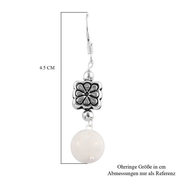 Regenbogen Mondstein Ohrringe 925 Silber platiniert ca. 12,15 ct image number 4