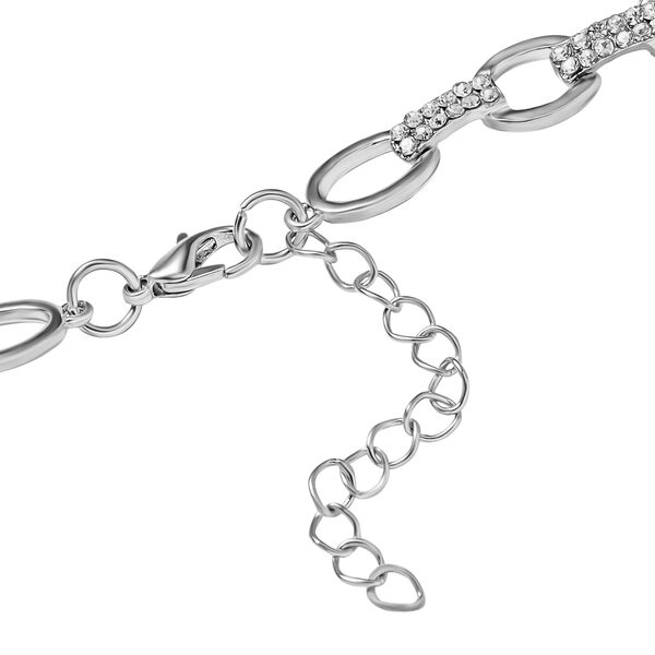 Blauer Kristall, Wei&szlig;er Kristall Halskette ca. 50 cm image number 3