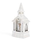Weihnachts Deko Wasser Lampe Kirche, warmweißes LED, Musikfunktion, 11 x 7.8 x 23 cm, Weiß, Batteriebetrieb 3 x AAA nicht enthalten, 2 Weihnachtsmelodien
